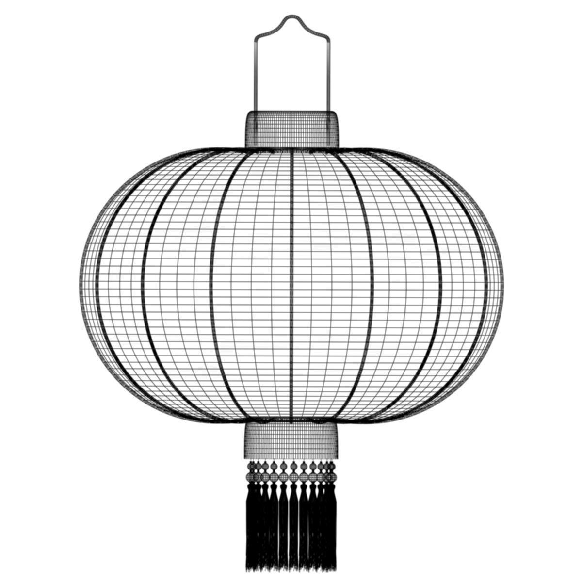 Chinese red lantern 3D model_5