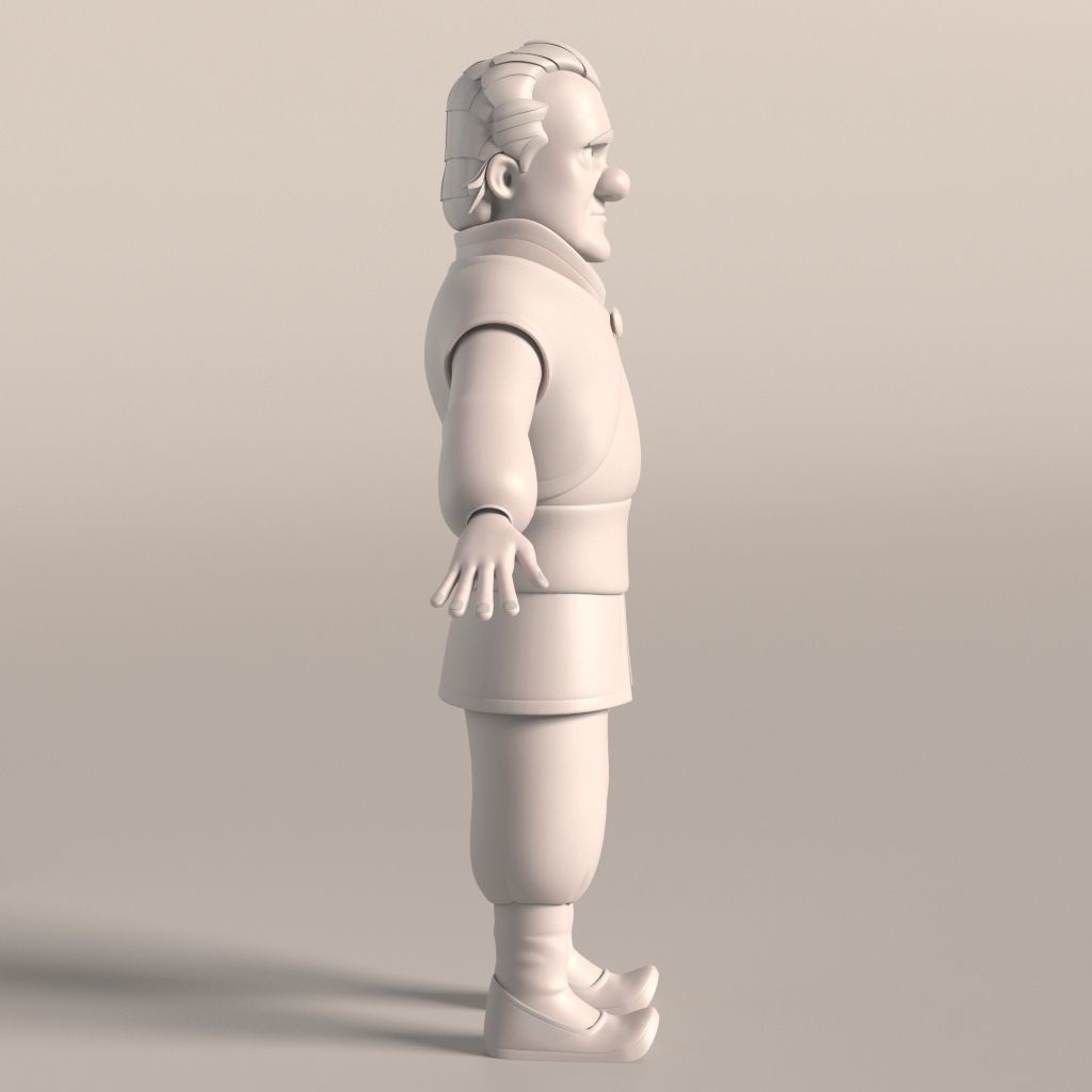 Cartoon Medieval Man 3D model_3