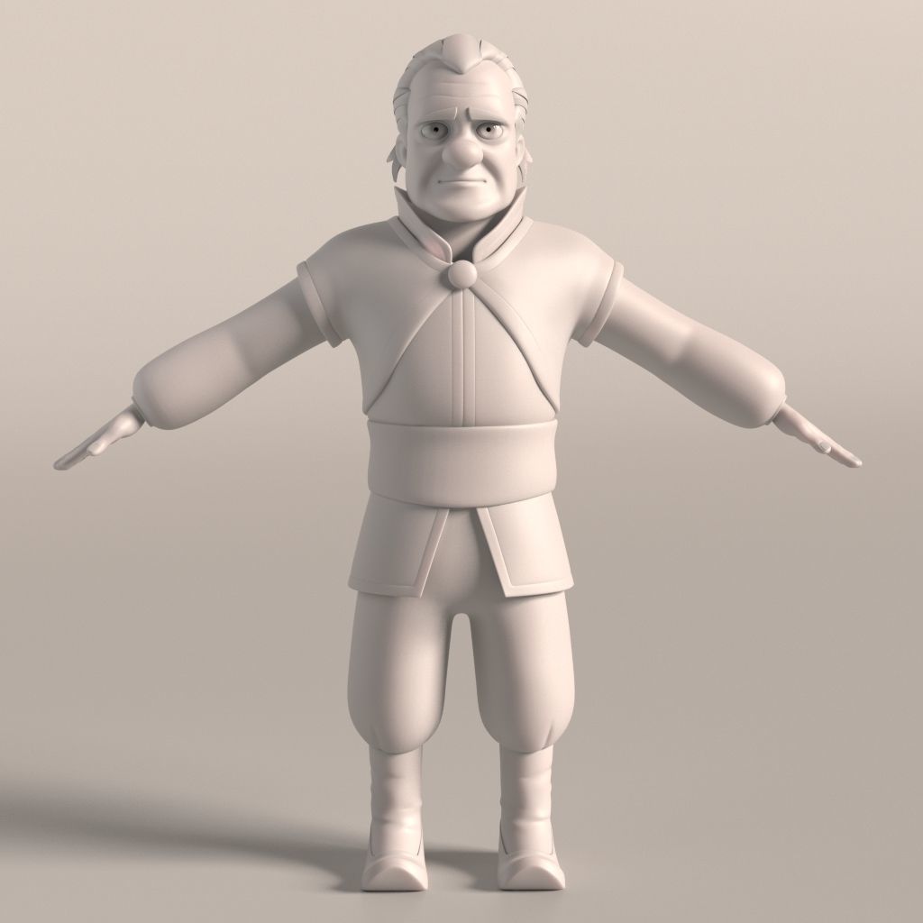 Cartoon Medieval Man 3D model_1