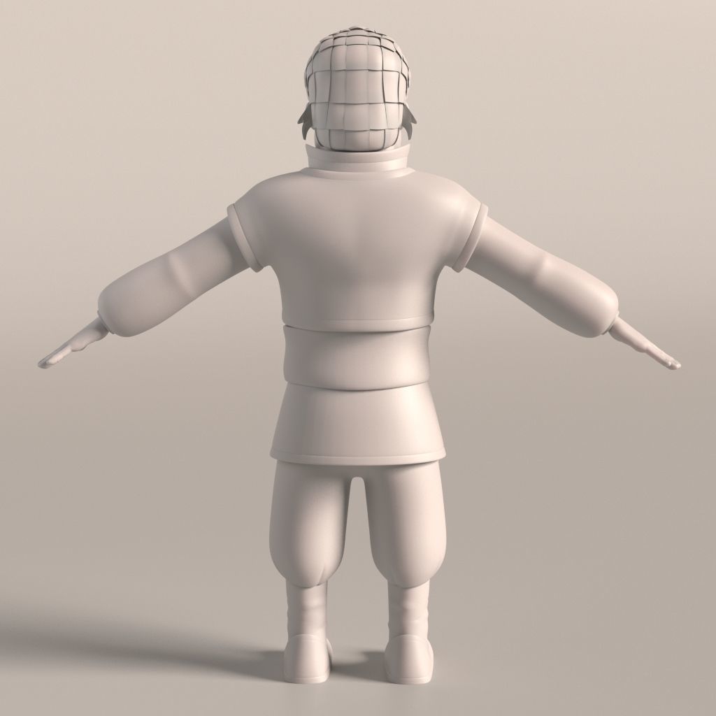 Cartoon Medieval Man 3D model_2