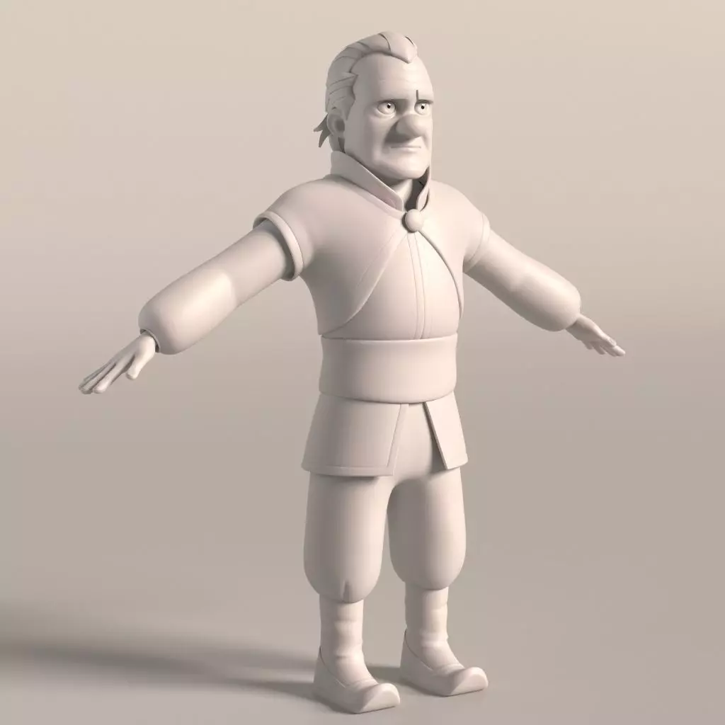 Cartoon Medieval Man 3D model_0