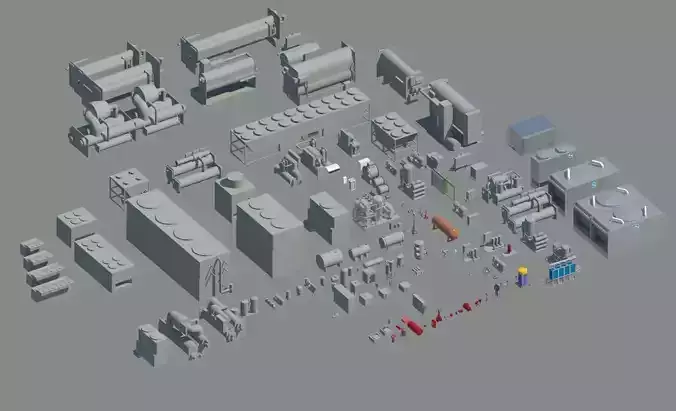 Mechanical Equipments  Revit Families 2016 3D model