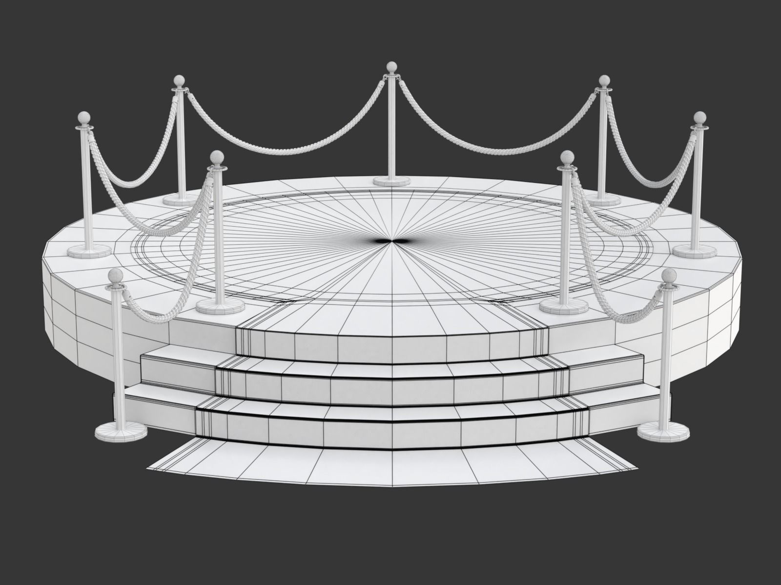 Round stage with red carpet 3D model_20
