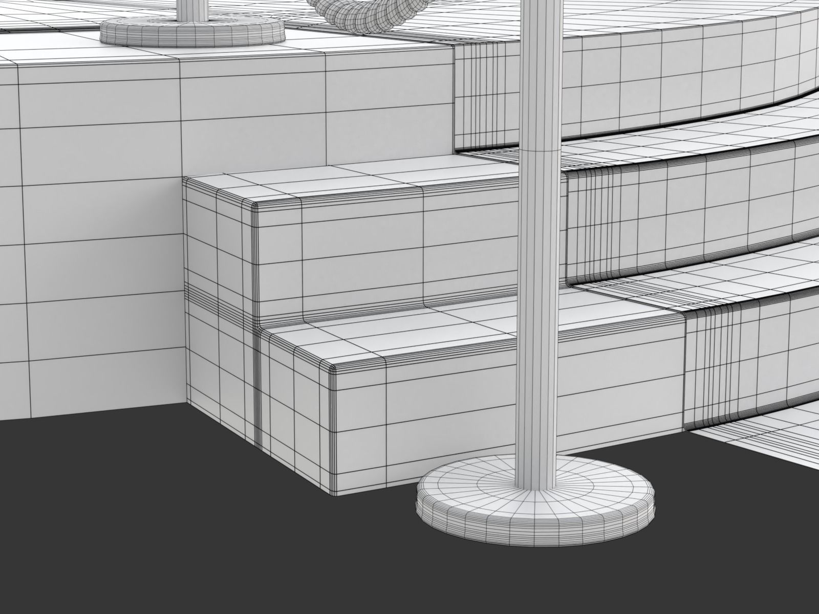 Round stage with red carpet 3D model_29