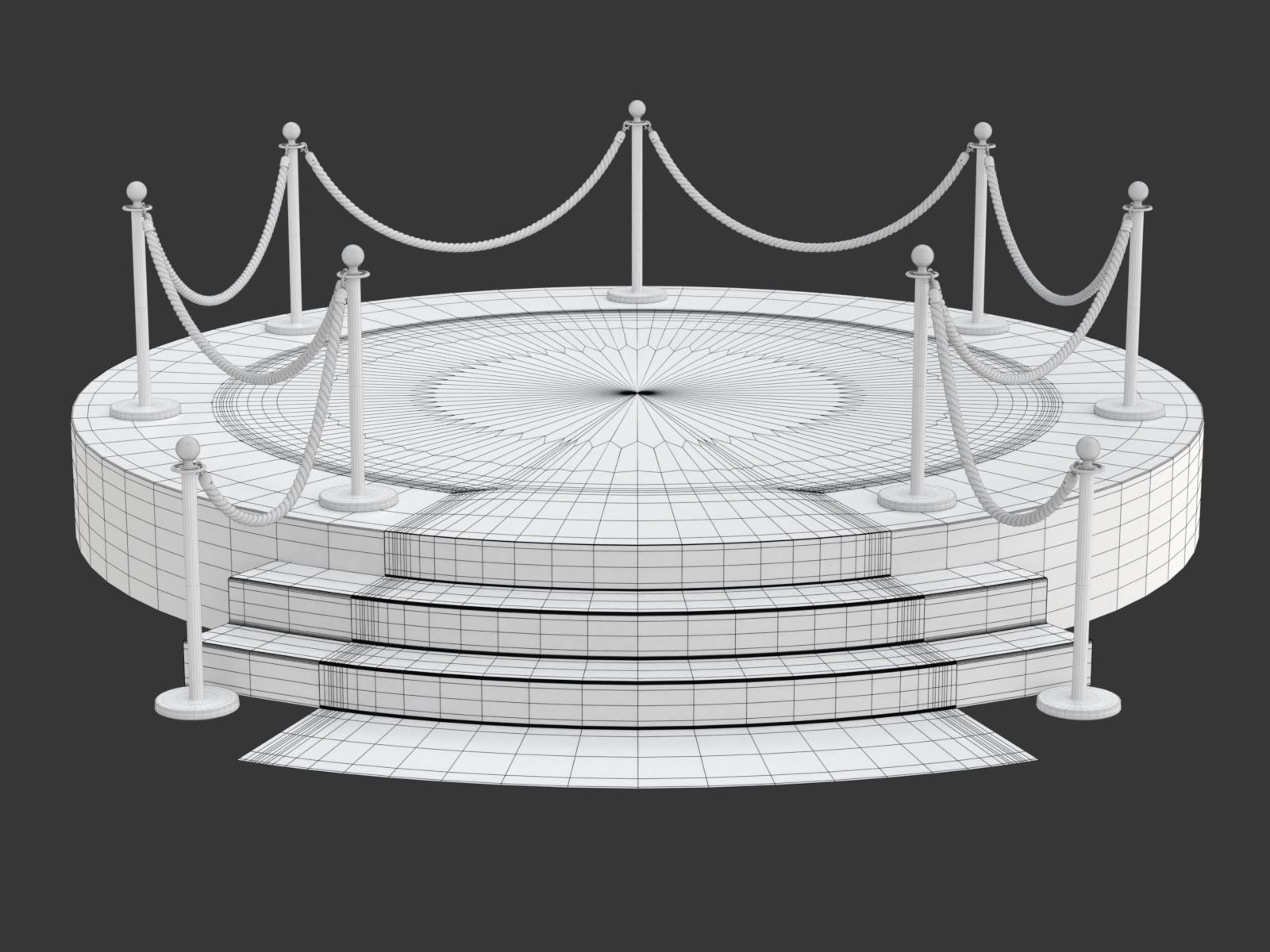 Round stage with red carpet 3D model_25