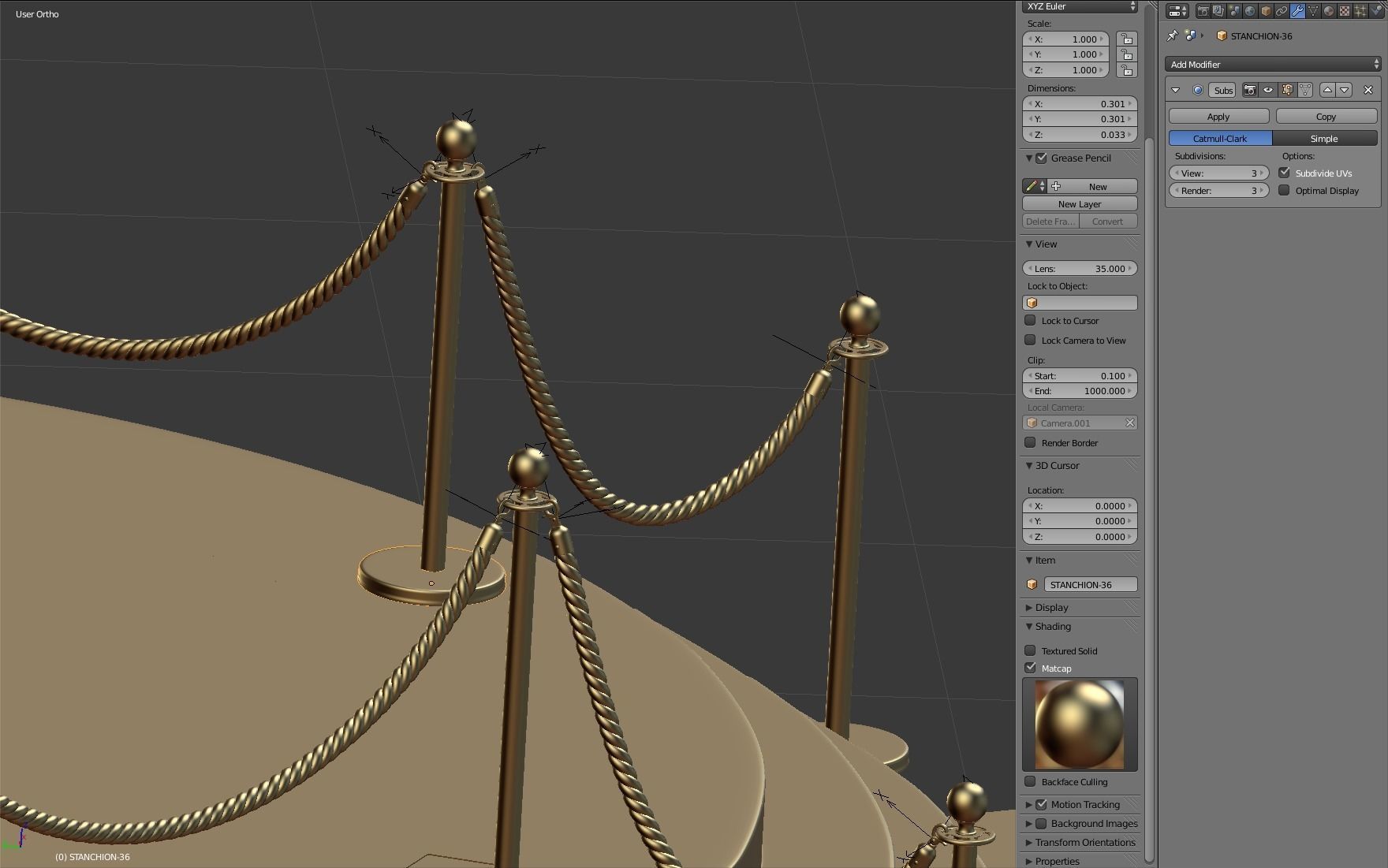 Round stage with red carpet 3D model_15