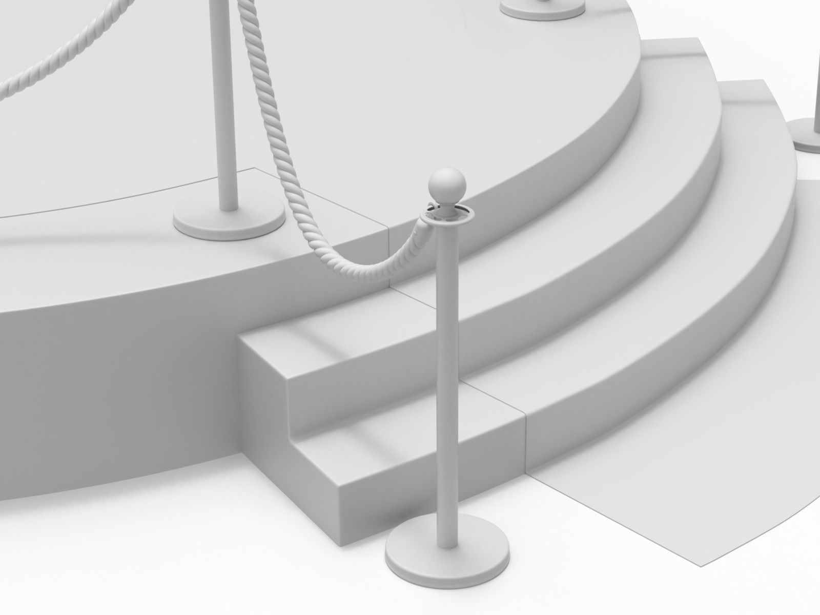 Round stage with red carpet 3D model_13