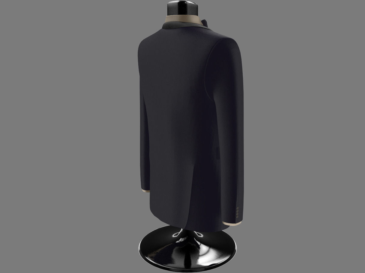 Mannequin suit with bowtie 3D model_4