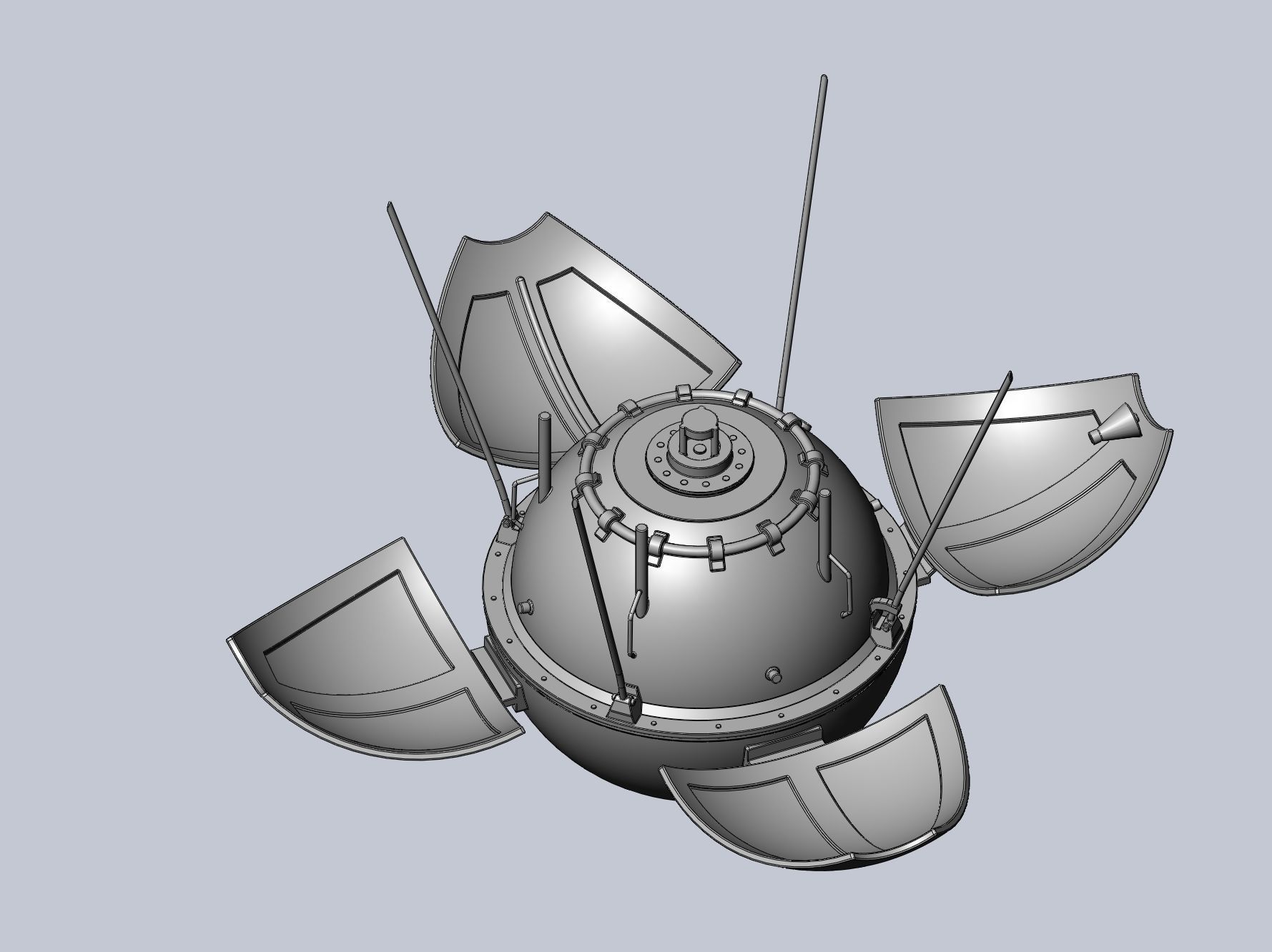Luna 9 Moon Probe Printable Model 3D print model_10
