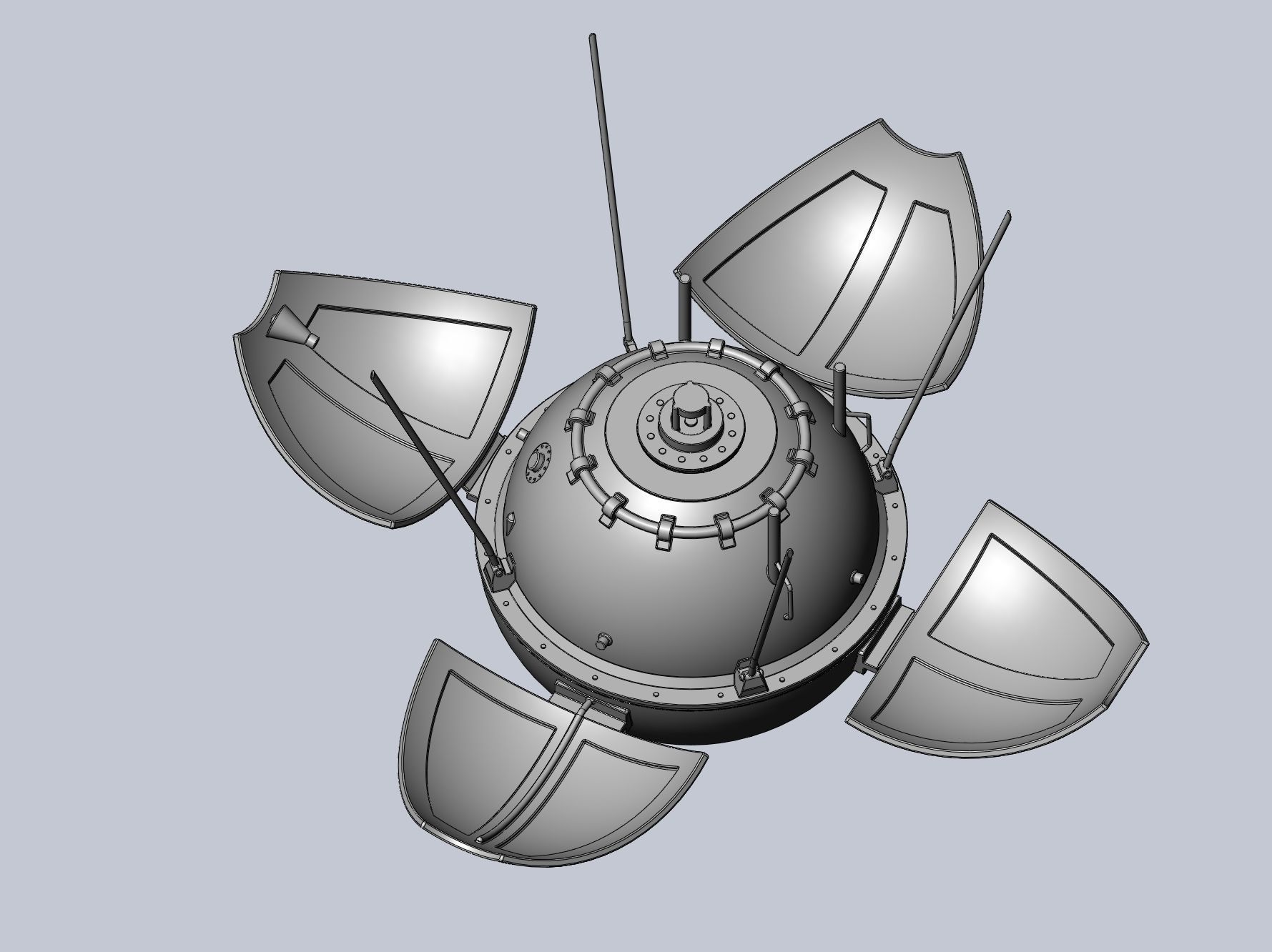 Luna 9 Moon Probe Printable Model 3D print model_7