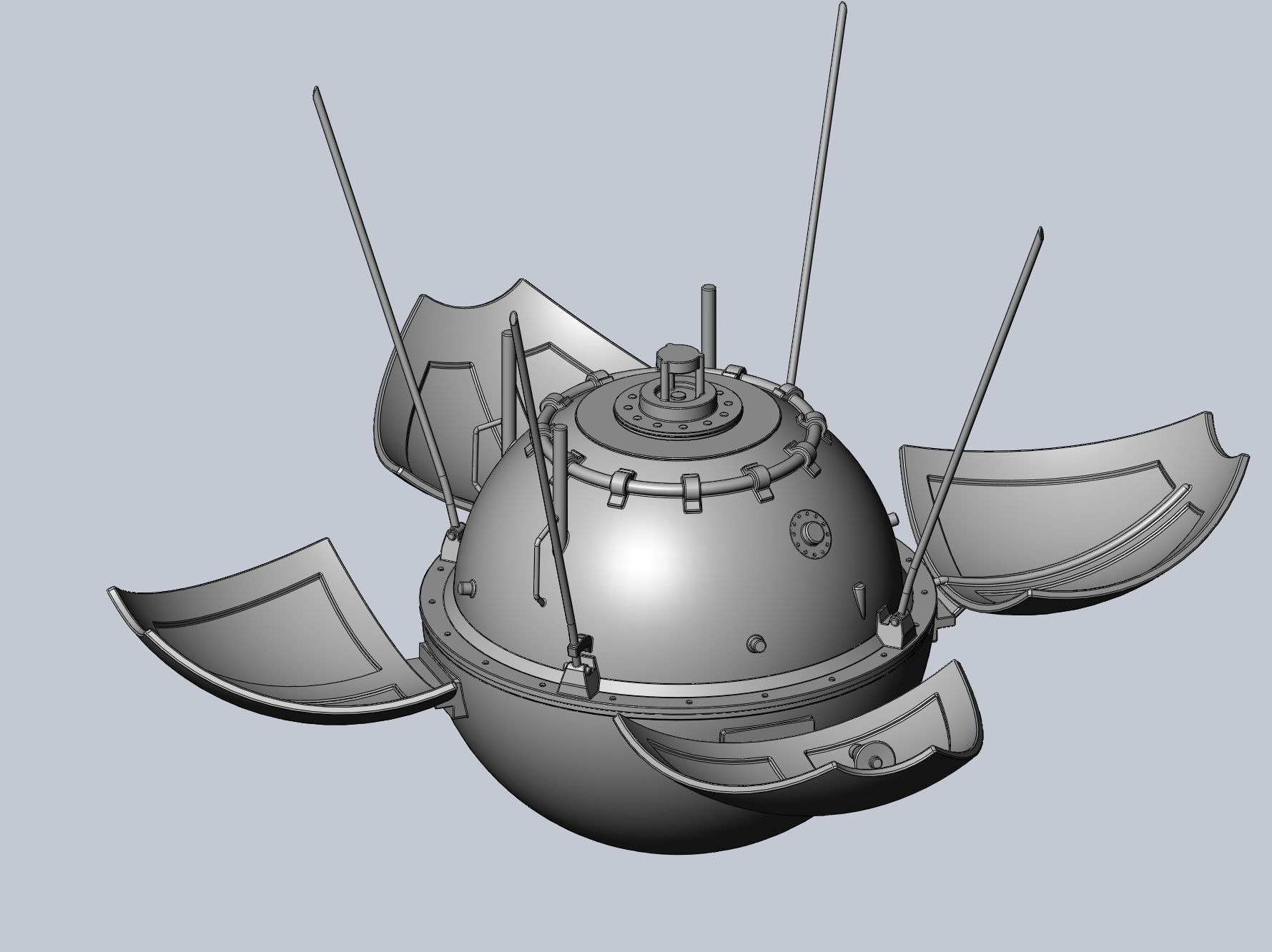 Luna 9 Moon Probe Printable Model 3D print model_6