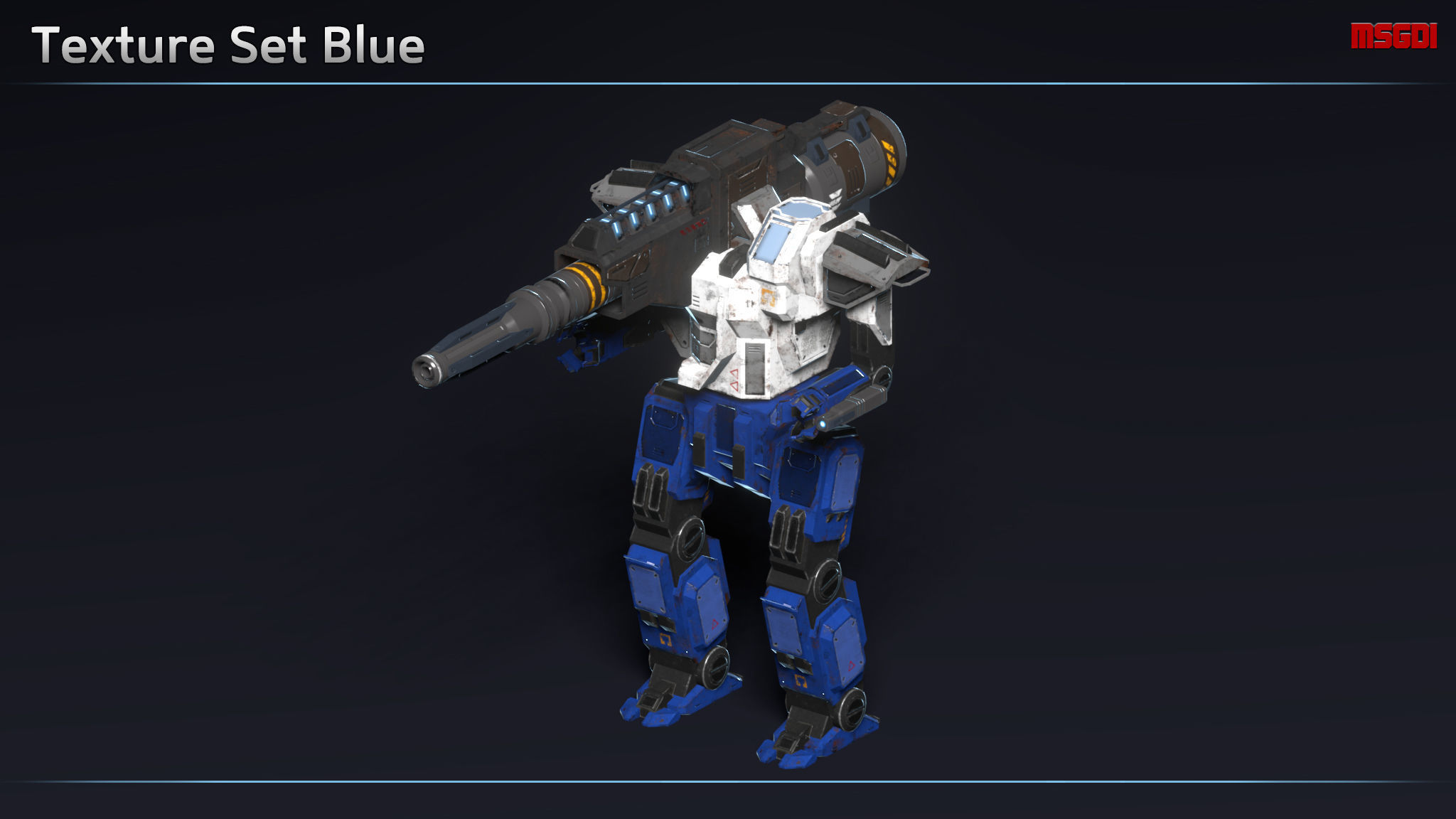 Light Mech Hammer Low-poly 3D model_10