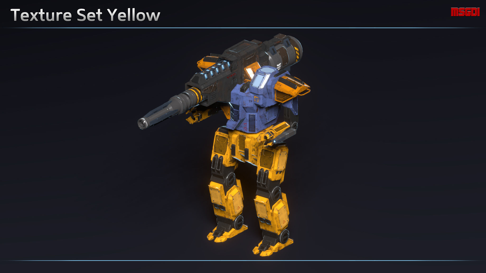 Light Mech Hammer Low-poly 3D model_13