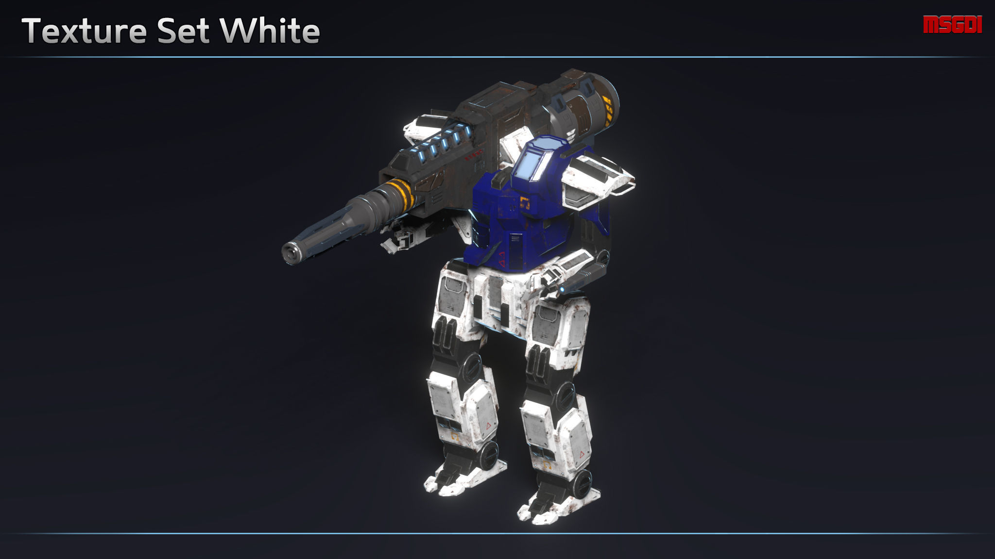 Light Mech Hammer Low-poly 3D model_12