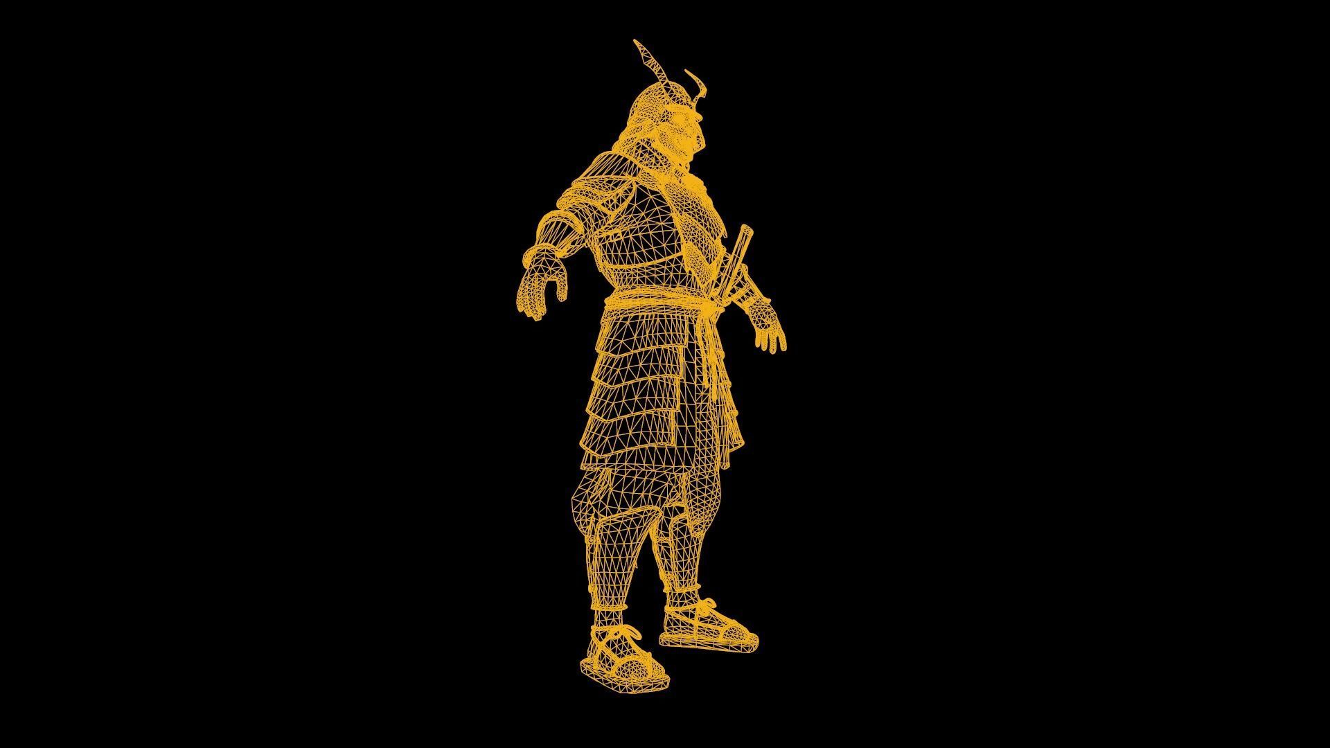 Samurai low-poly models Low-poly 3D model_11