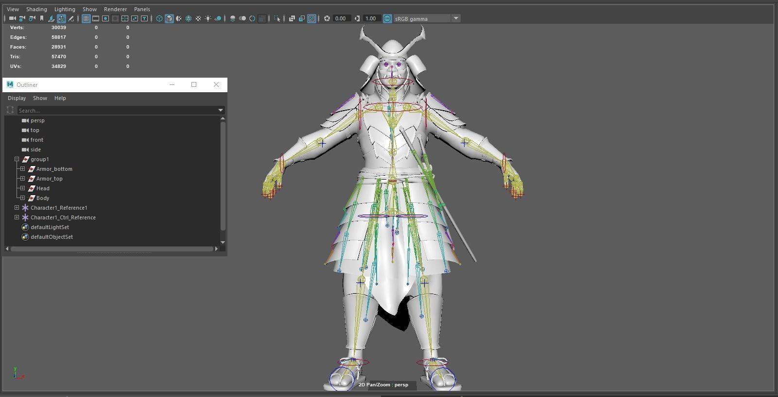 Samurai low-poly models Low-poly 3D model_12