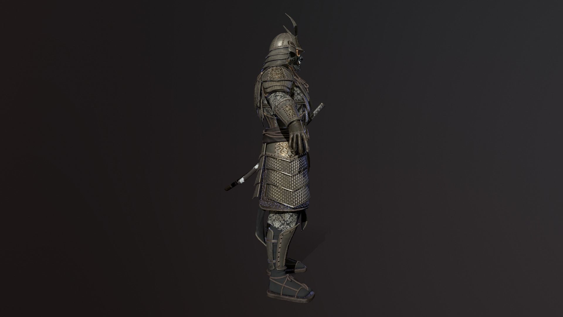 Samurai low-poly models Low-poly 3D model_6