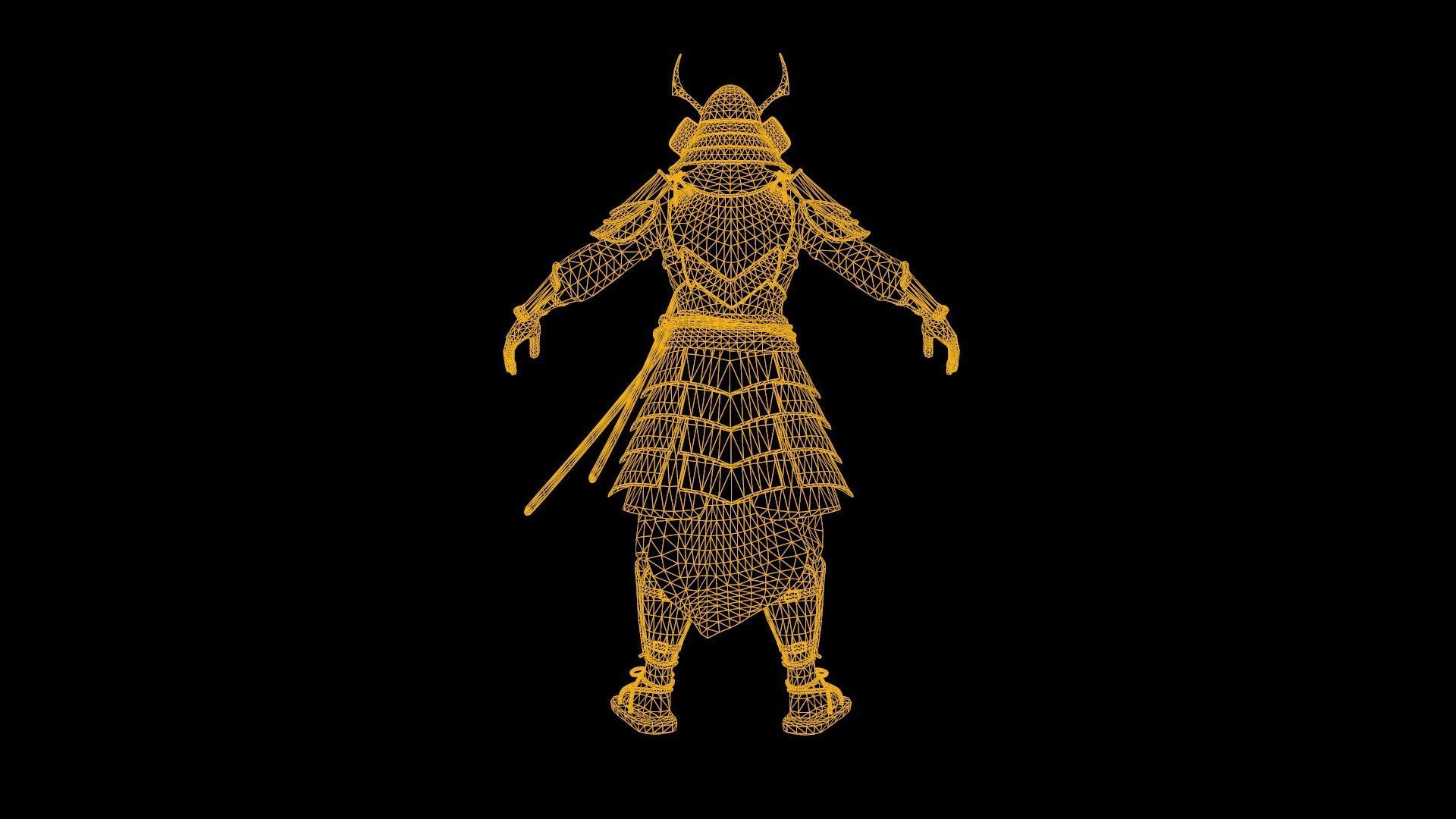 Samurai low-poly models Low-poly 3D model_10