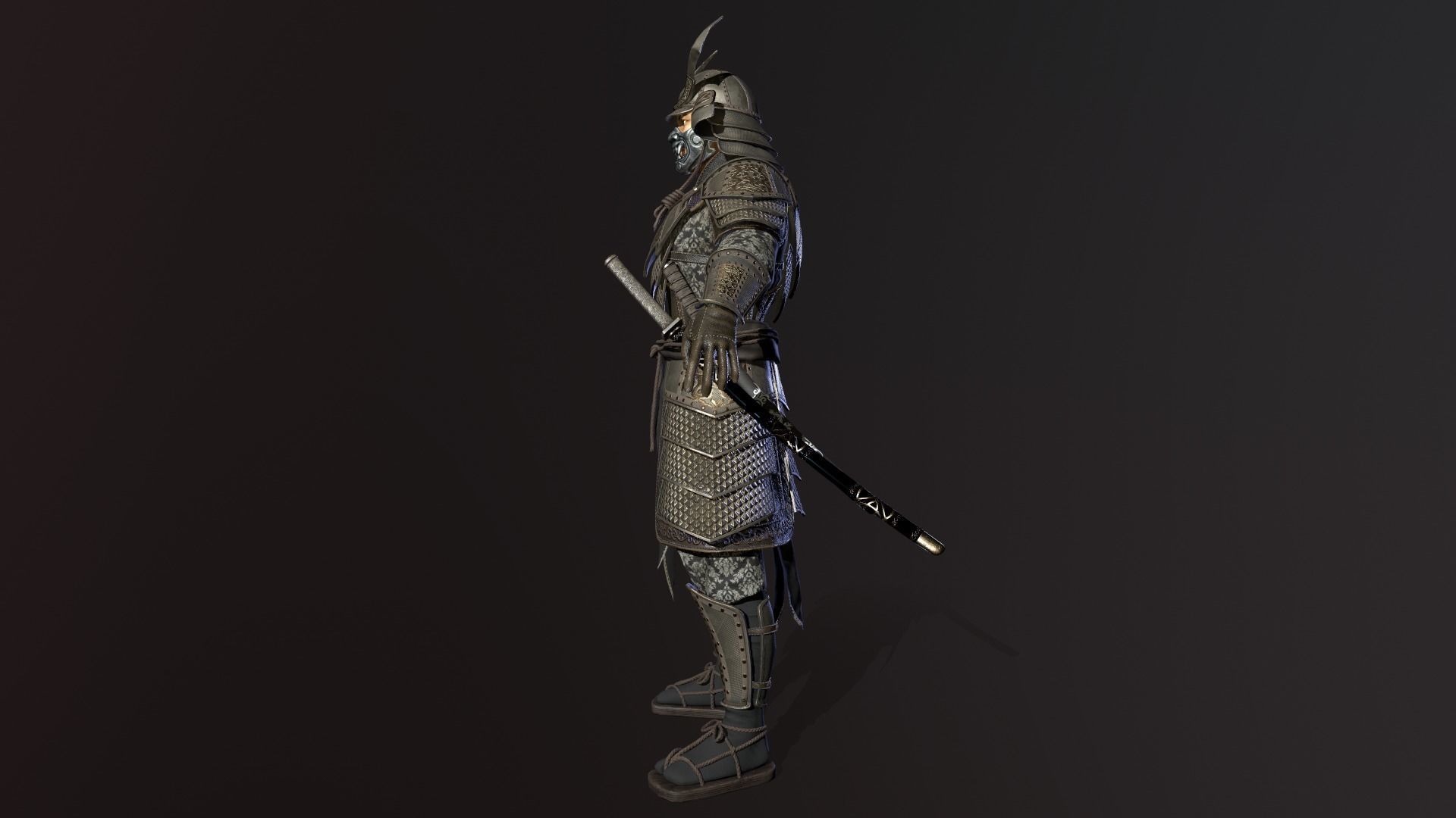 Samurai low-poly models Low-poly 3D model_4