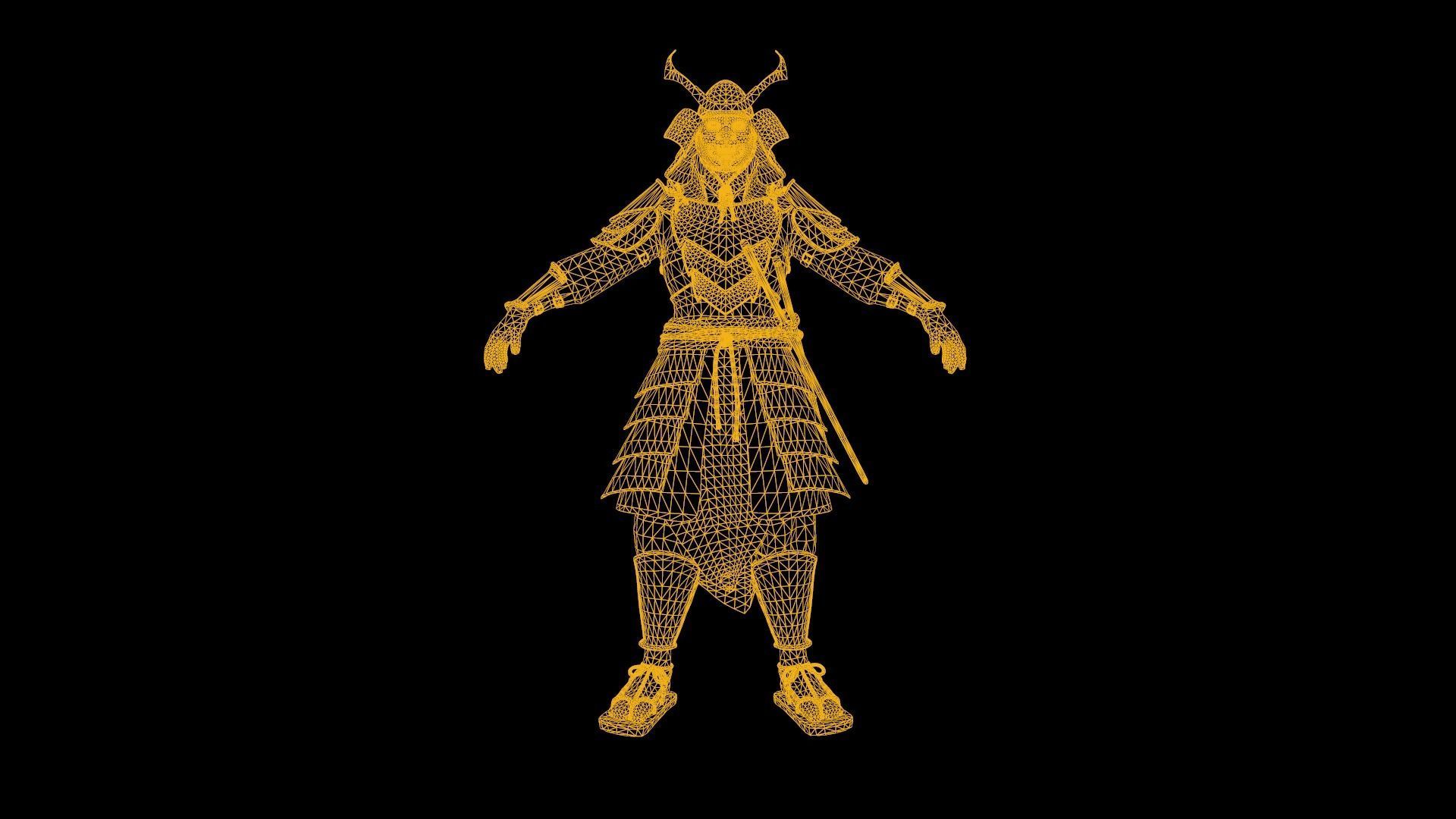 Samurai low-poly models Low-poly 3D model_8