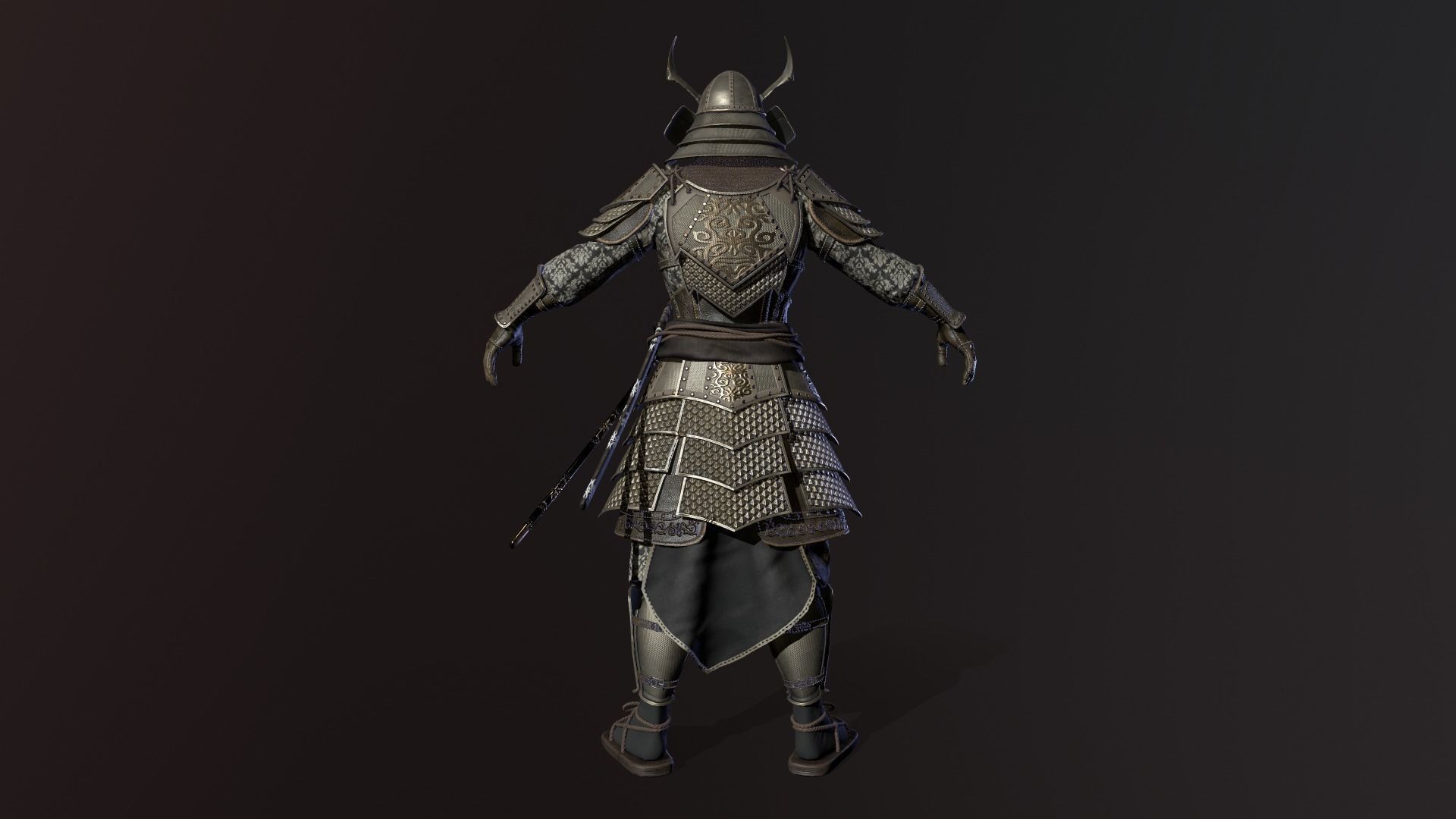 Samurai low-poly models Low-poly 3D model_5