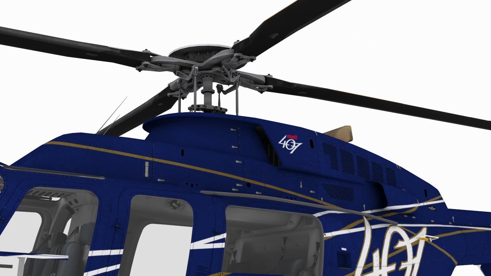 Bell 407 Low-poly 3D model_9