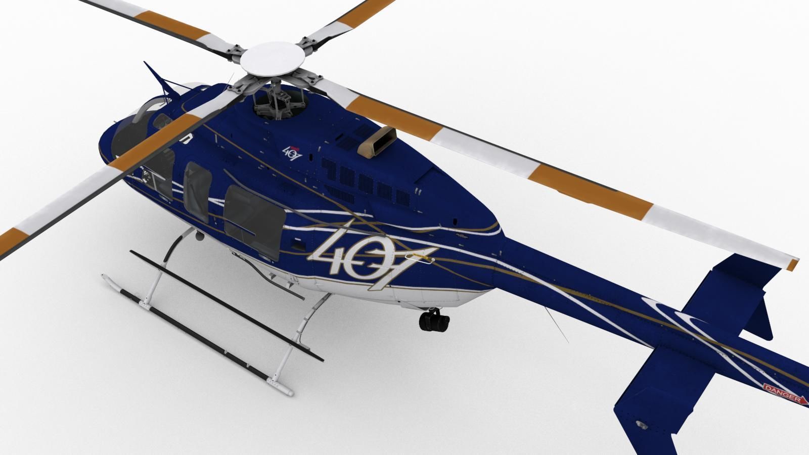 Bell 407 Low-poly 3D model_1