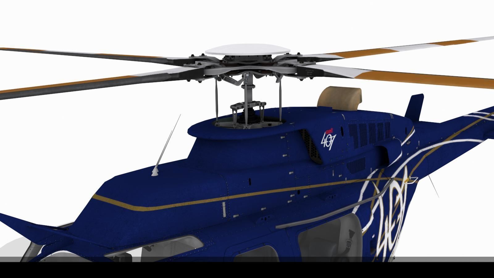 Bell 407 Low-poly 3D model_8