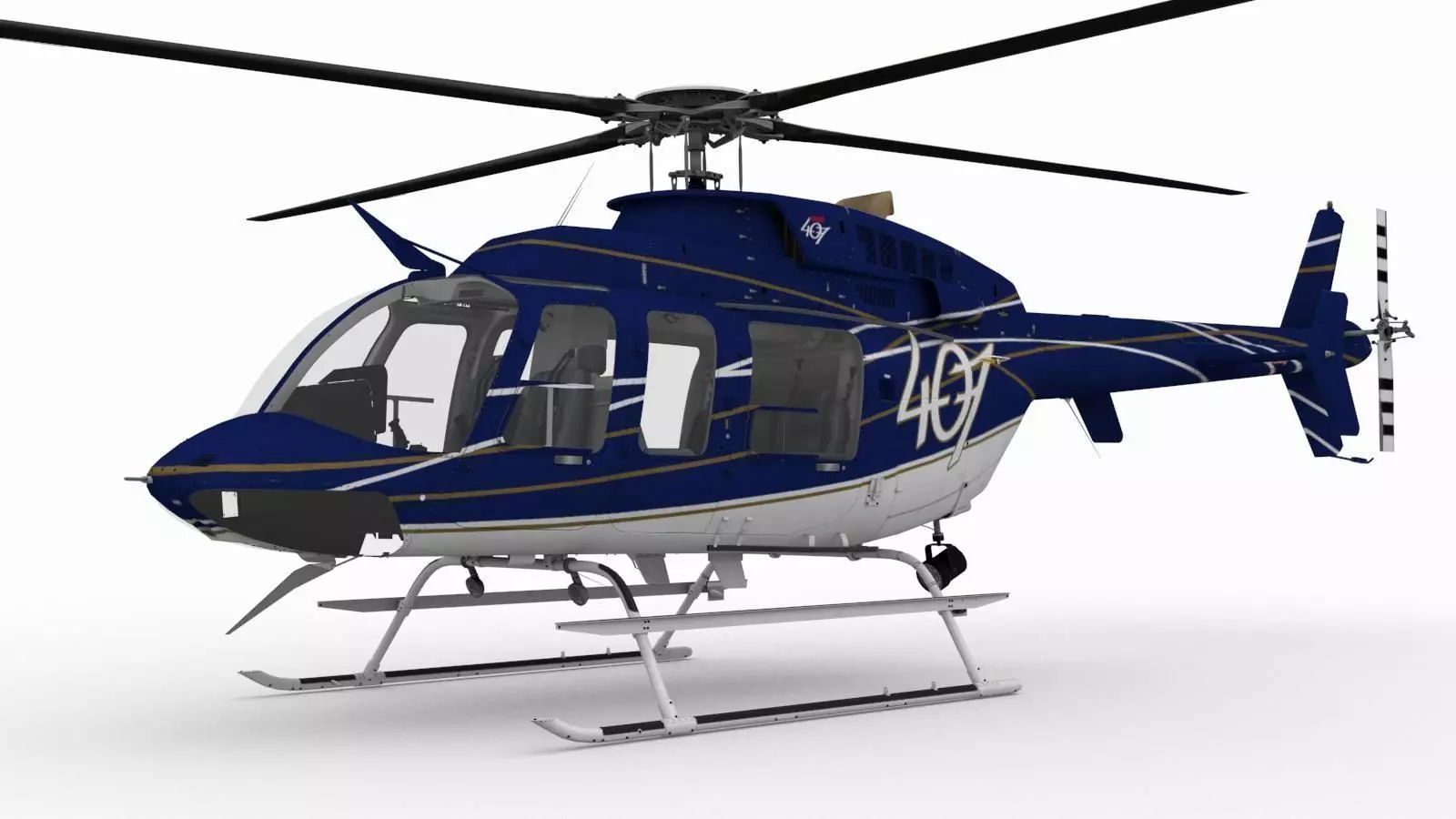 Bell 407 Low-poly 3D model_0