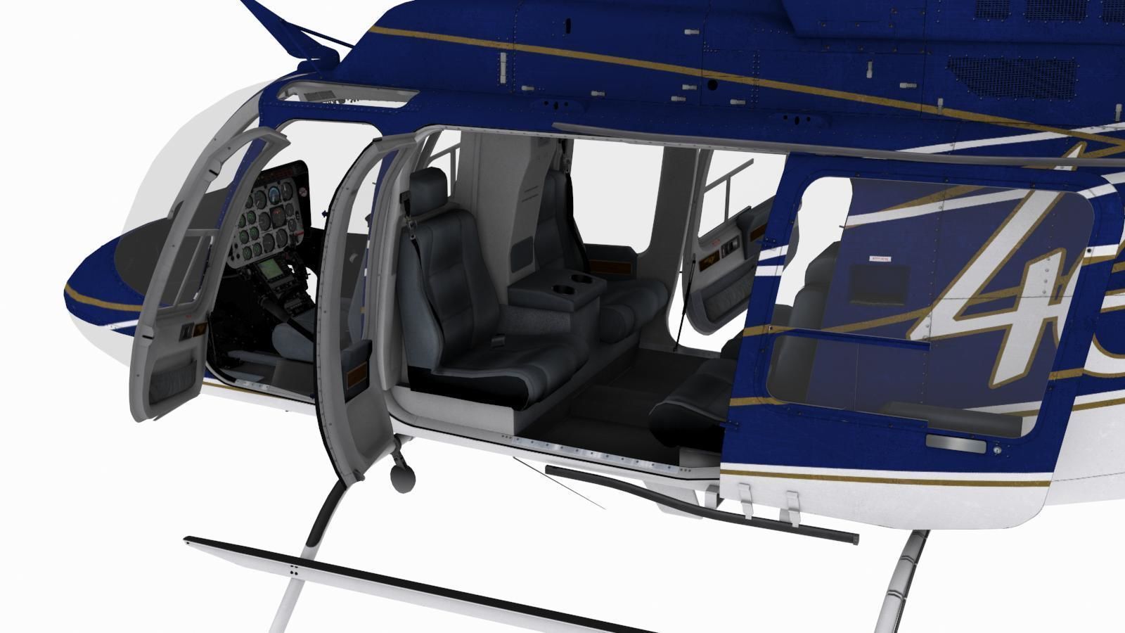 Bell 407 Low-poly 3D model_11