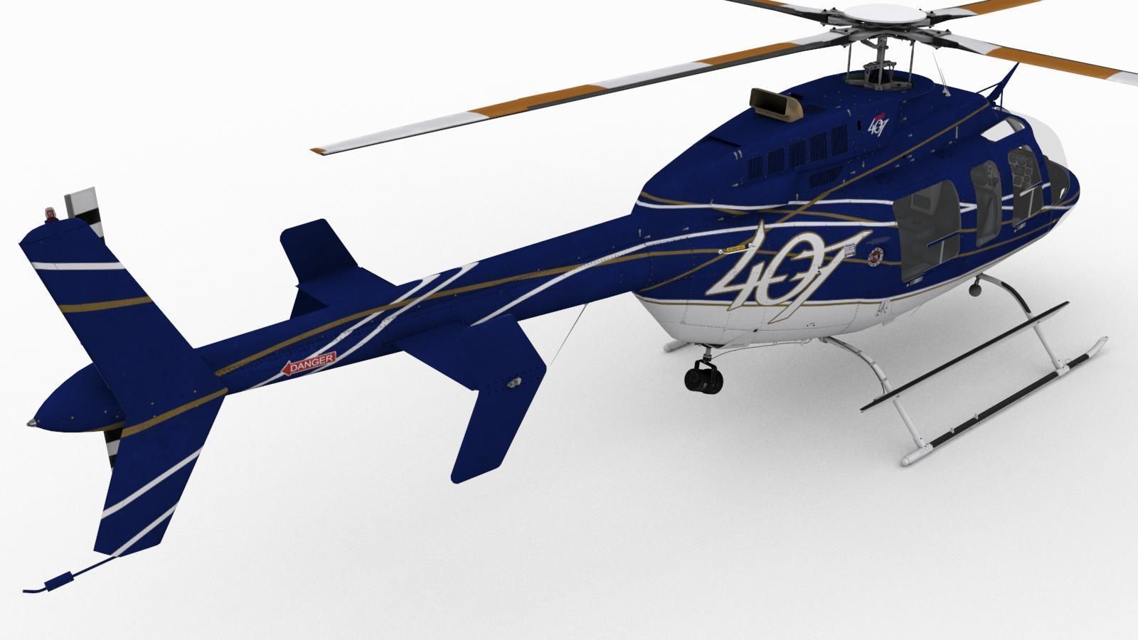 Bell 407 Low-poly 3D model_2