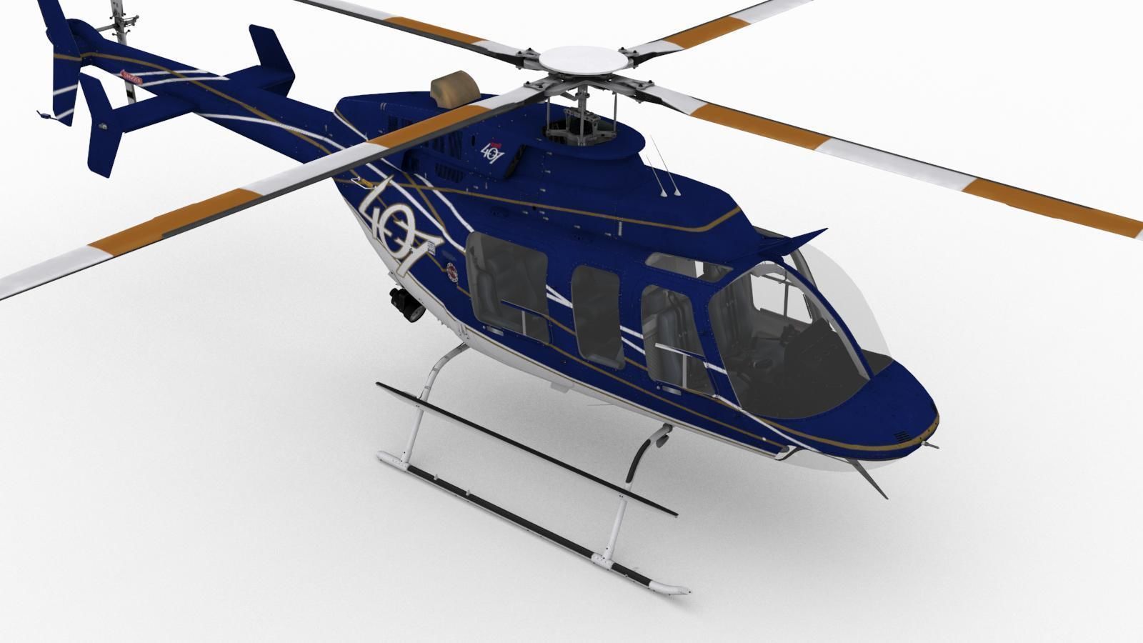 Bell 407 Low-poly 3D model_3