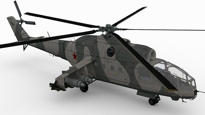 Mil Mi-24A Low-poly 3D model