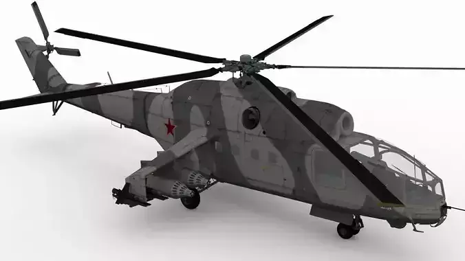 Mil Mi-24A Low-poly 3D model
