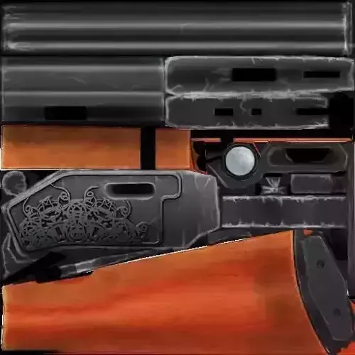 weapon rifle low poly