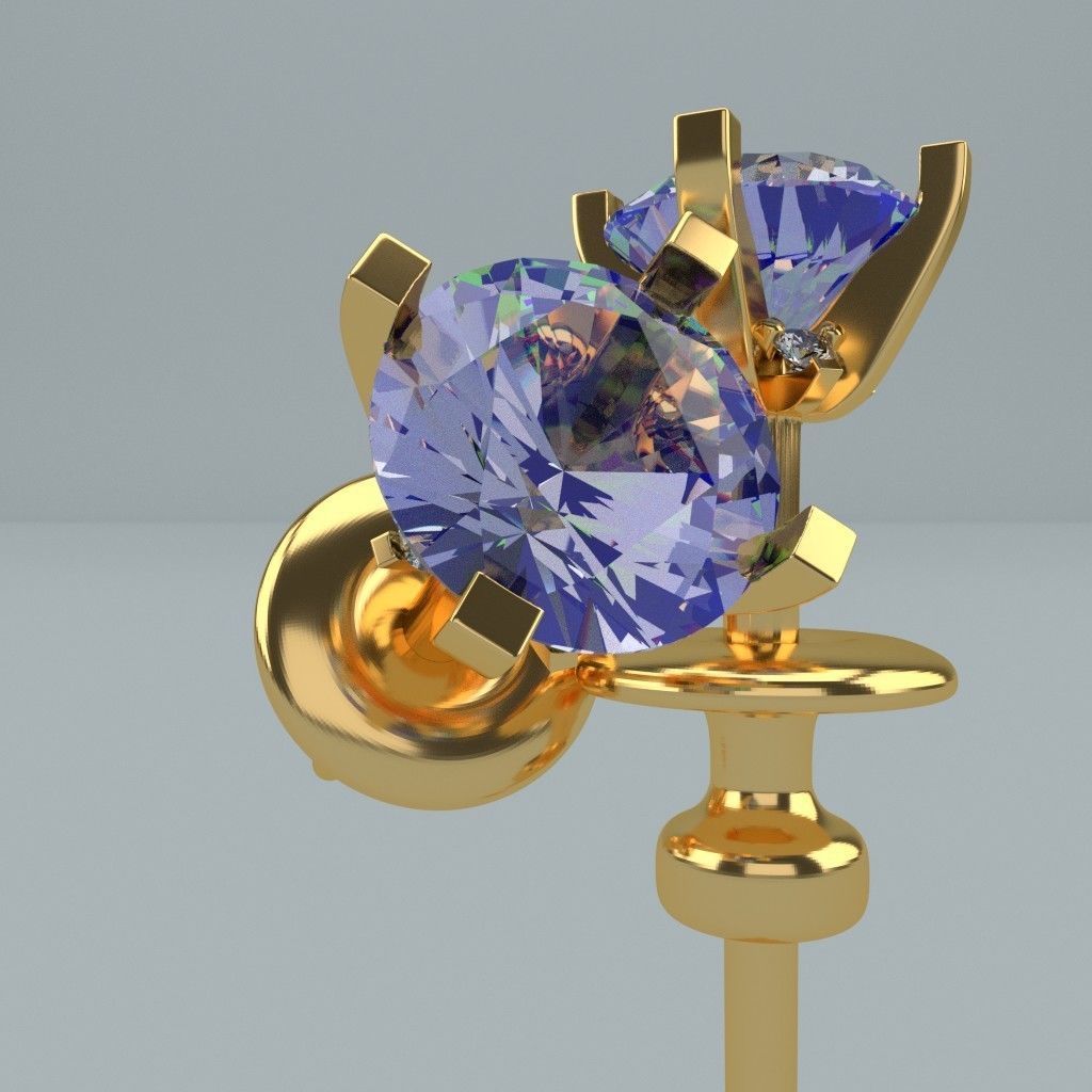 backlit stud earring 3D print model_2