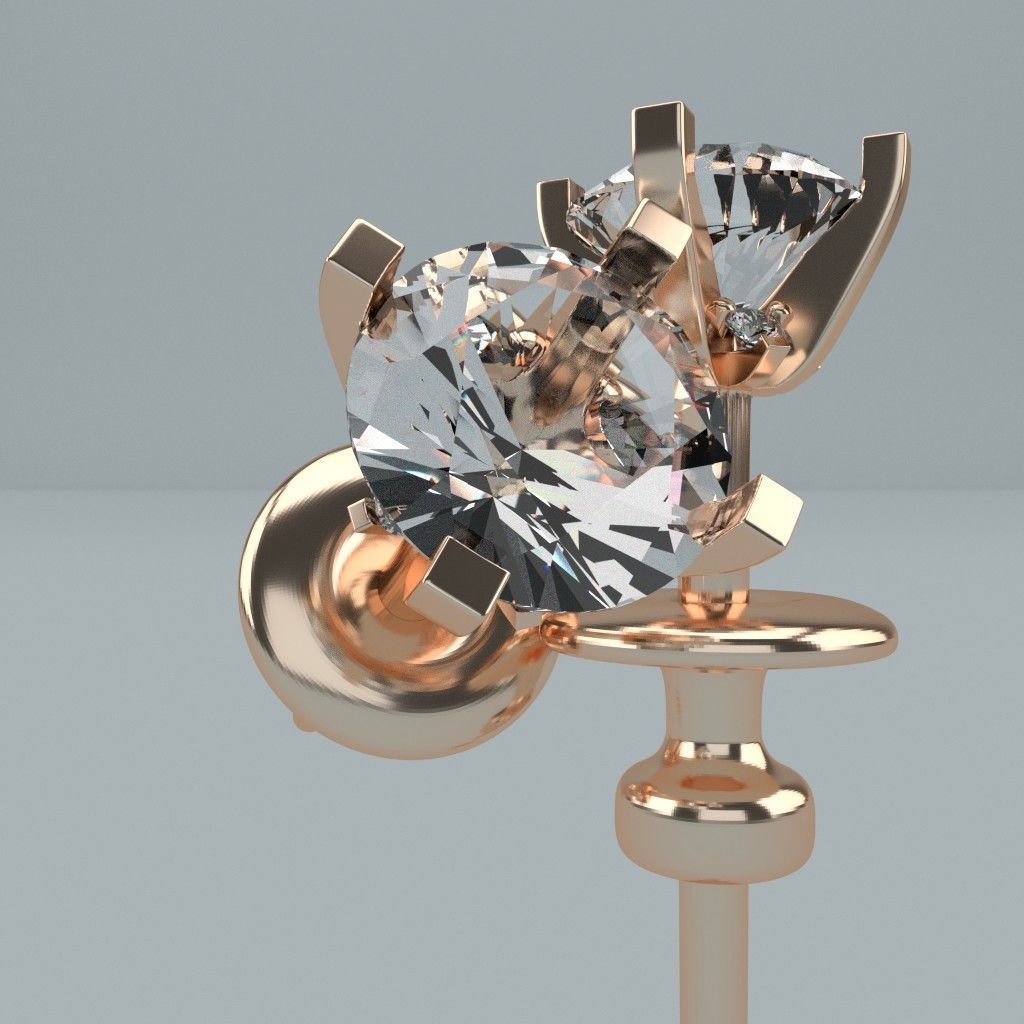 backlit stud earring 3D print model_3