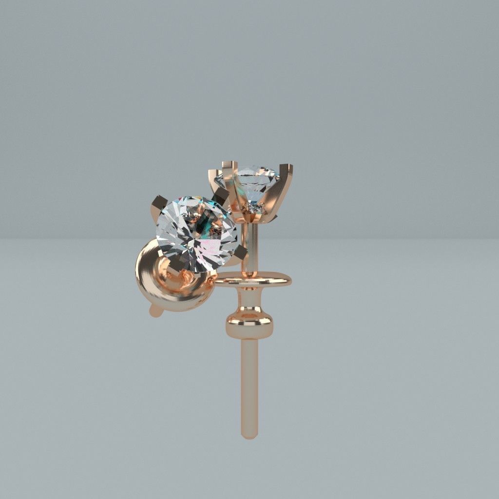 backlit stud earring 3D print model_1
