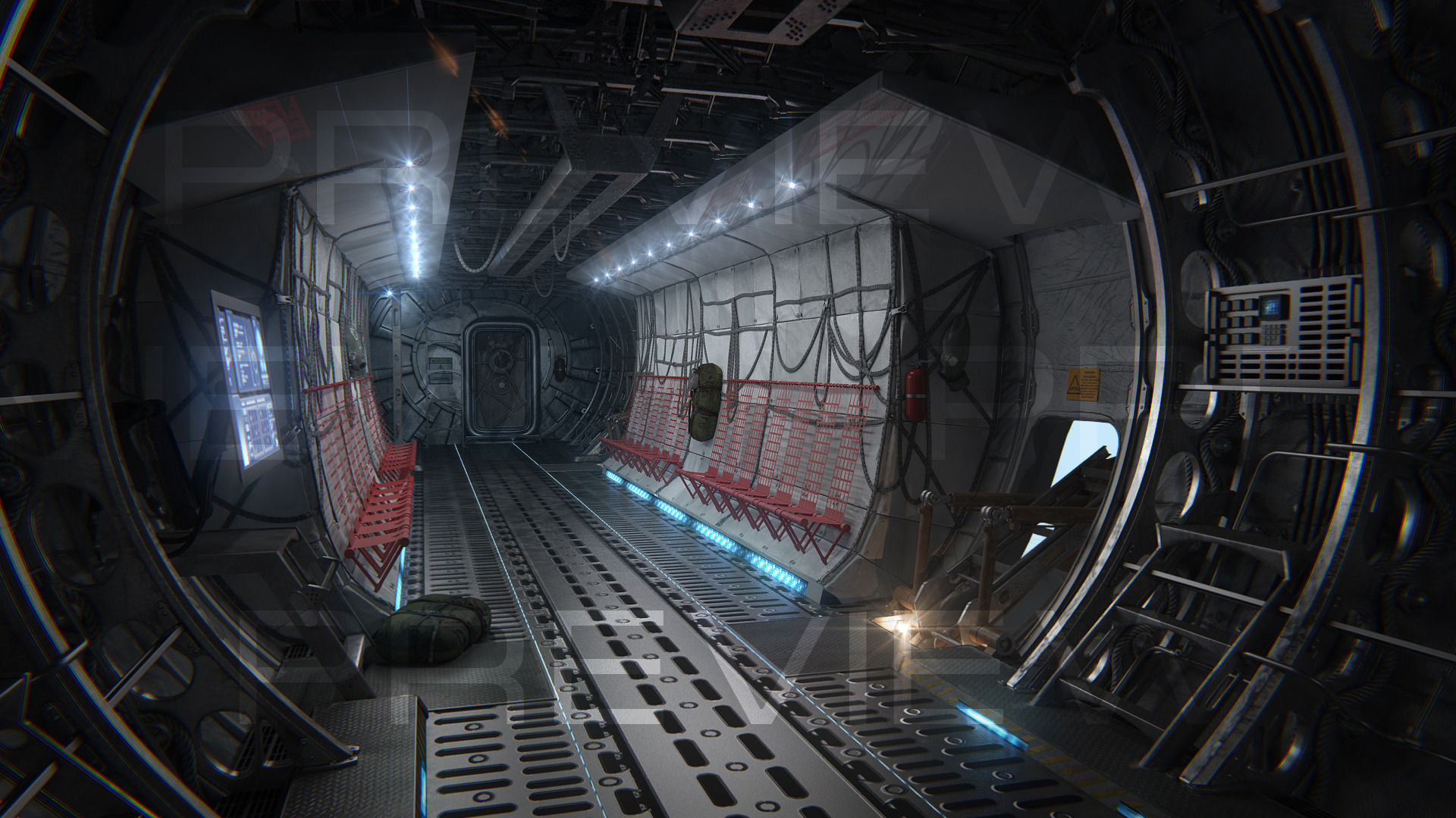 Aircraft interior 3D model_12