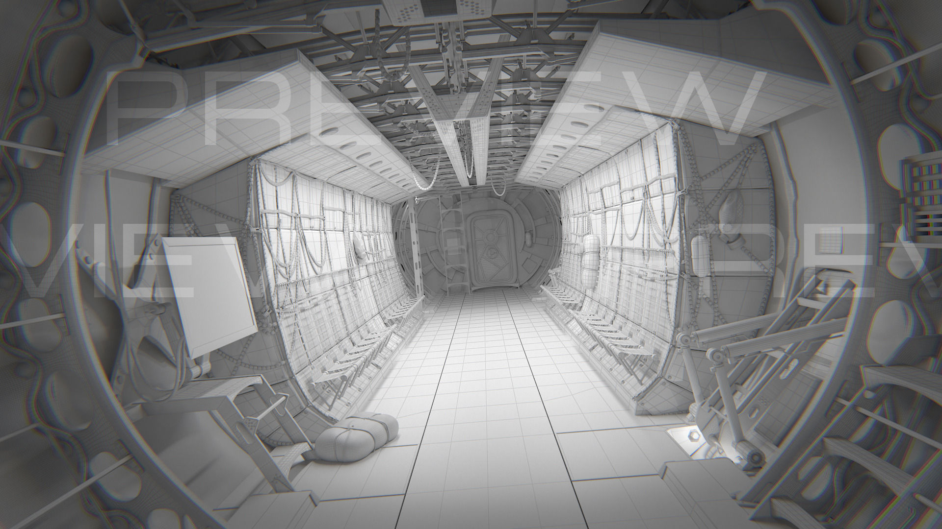 Aircraft interior 3D model_4