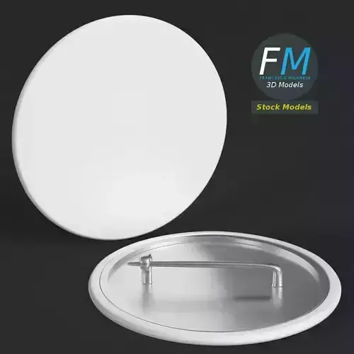 Blank campaign button 3D model