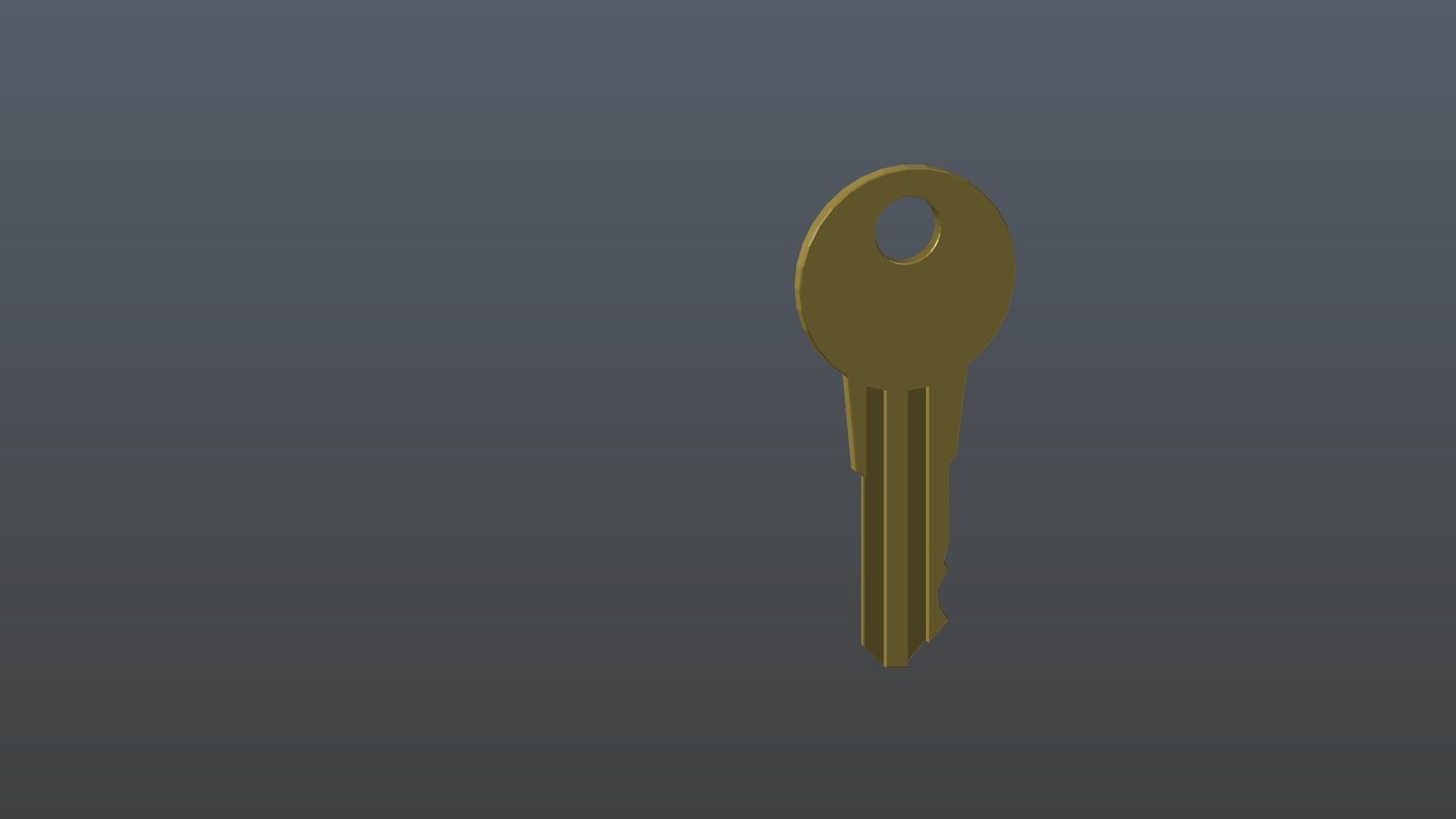 Low poly key 2 Low-poly 3D model_9