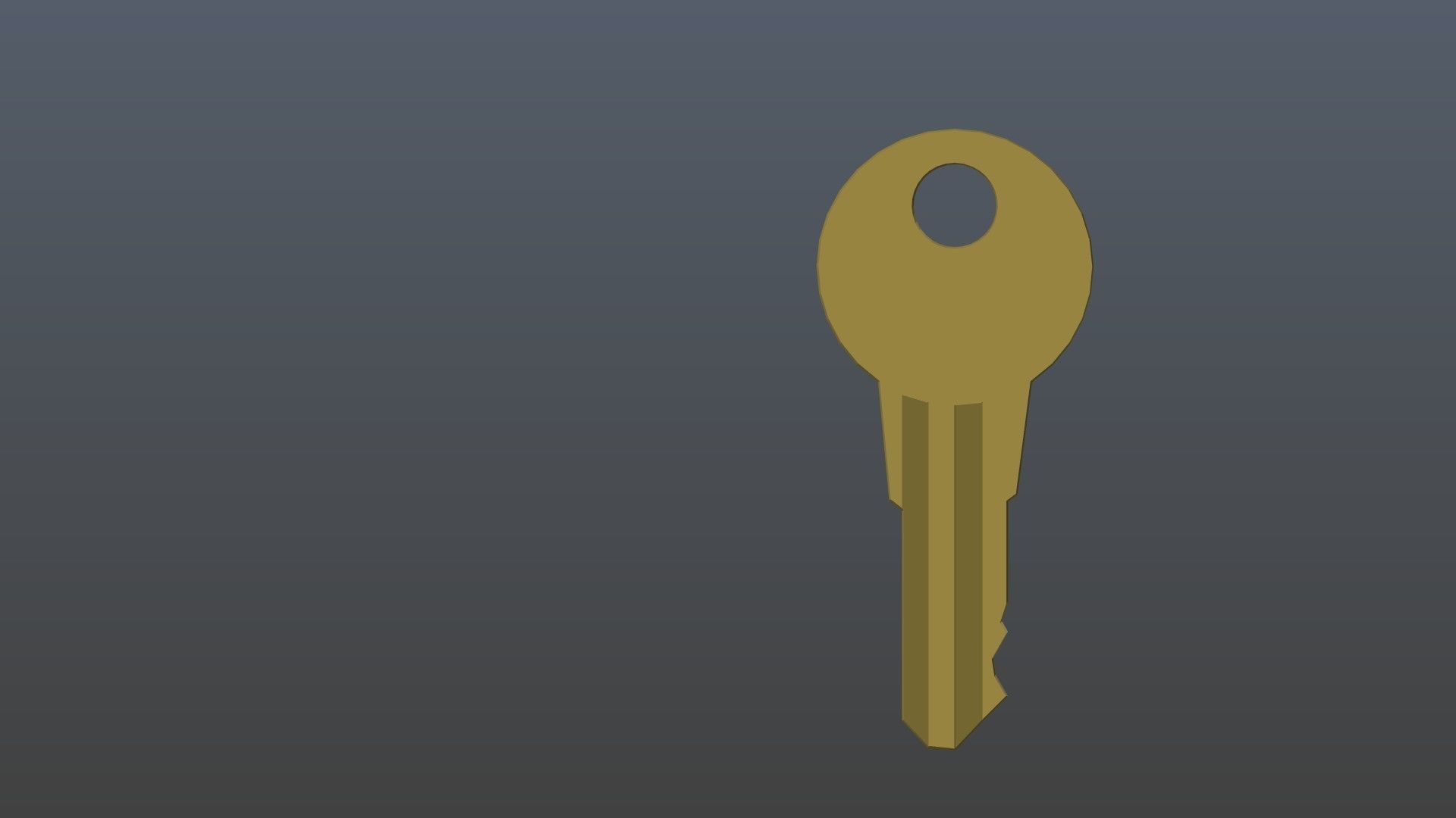 Low poly key 2 Low-poly 3D model_8