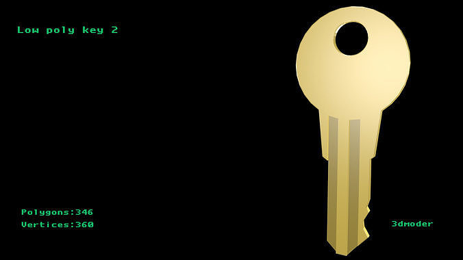 Low poly key 2 Low-poly 3D model