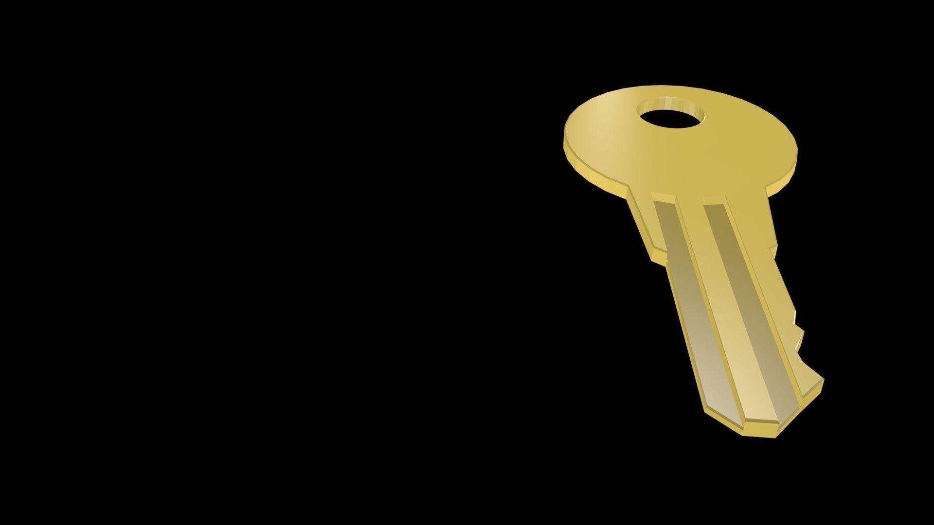 Low poly key 2 Low-poly 3D model_5