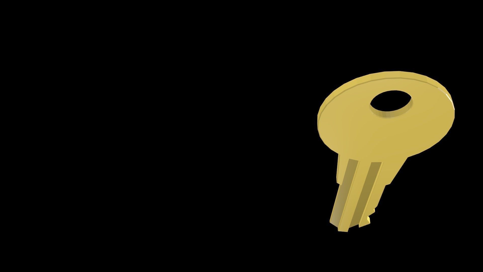 Low poly key 2 Low-poly 3D model_4