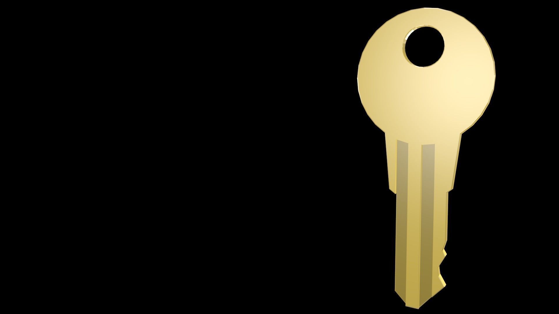 Low poly key 2 Low-poly 3D model_1