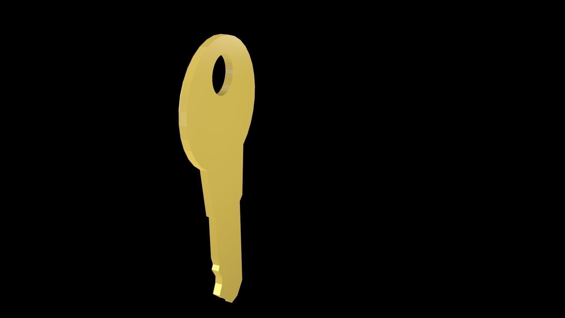 Low poly key 2 Low-poly 3D model_6