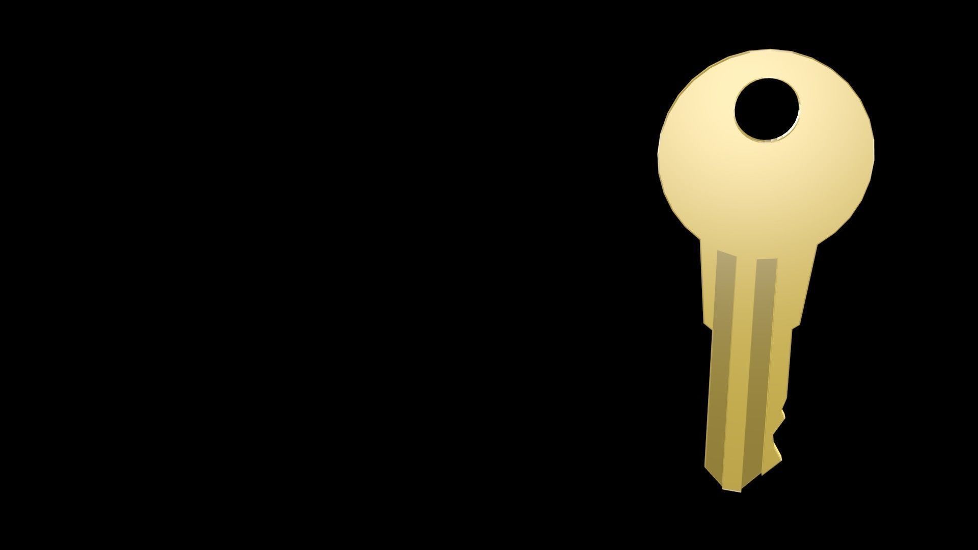 Low poly key 2 Low-poly 3D model_7