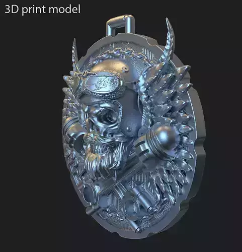 Skull pendant jewelry Biker vol3 3D print model